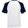 T-shirt baseball Valueweight Blanc / Marine Fruit of the Loom – vue 2