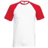 T-shirt Baseball Valueweight Blanc/Rouge Fruit of the Loom