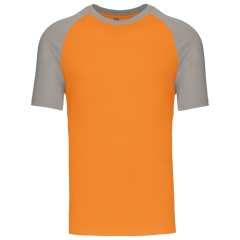 T-shirt bicolore manches courtes Orange/Gris Kariban