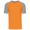 T-shirt bicolore manches courtes Orange/Gris Kariban