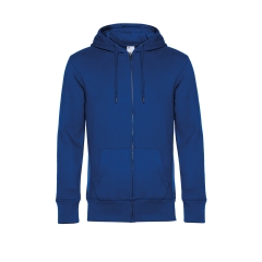 Sweat-shirt capuche zippé bleu KING B&C – 280 g/m²