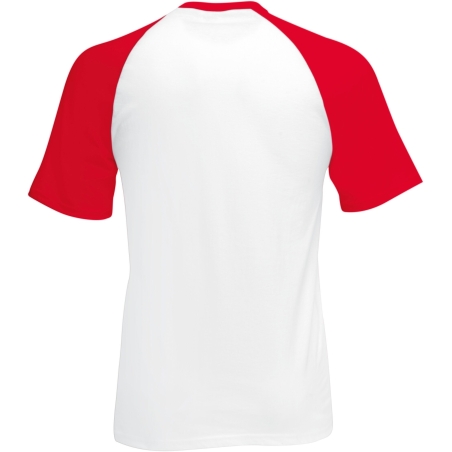 T-shirt Baseball Valueweight Blanc/Rouge Fruit of the Loom – vue 2