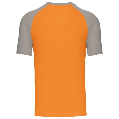 T-shirt bicolore manches courtes Orange/Gris Kariban – vue 2