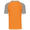 T-shirt bicolore manches courtes Orange/Gris Kariban – vue 2