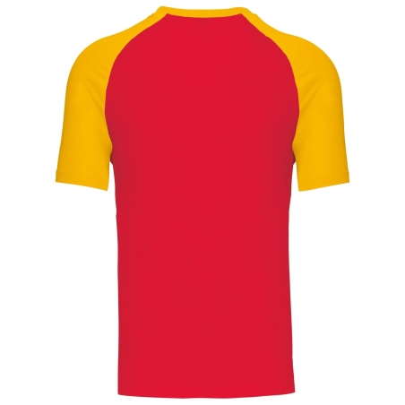 T-shirt bicolore manches raglan rouge Kariban – 165 g/m² – vue 2