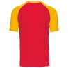 T-shirt bicolore manches raglan rouge Kariban – 165 g/m² – vue 2