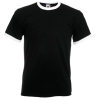 T-shirt Ringer Valueweight Noir/Blanc Fruit of the Loom
