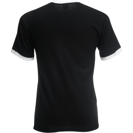 T-shirt Ringer Valueweight Noir/Blanc Fruit of the Loom – vue 2