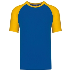 T-shirt bicolore manches raglan Bleu/Jaune Kariban