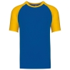 T-shirt bicolore manches raglan Bleu/Jaune Kariban