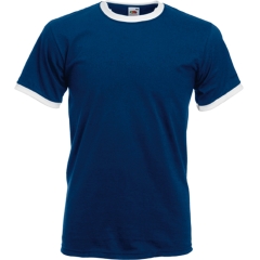 T-shirt Ringer Valueweight Marine Fruit of the Loom