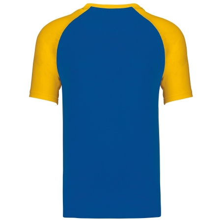 T-shirt bicolore manches raglan Bleu/Jaune Kariban – vue 2