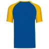 T-shirt bicolore manches raglan Bleu/Jaune Kariban – vue 2