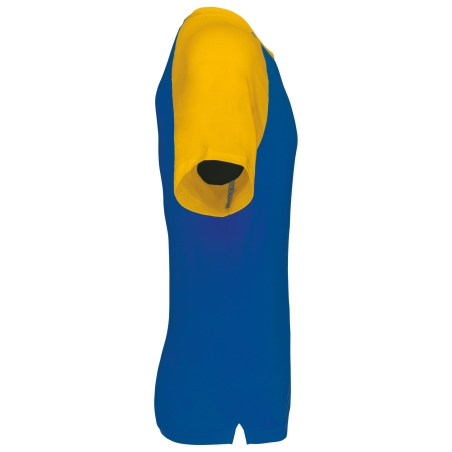 T-shirt bicolore manches raglan Bleu/Jaune Kariban – vue 3