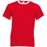 T-shirt Ringer Valueweight Rouge / Blanc Fruit of the Loom