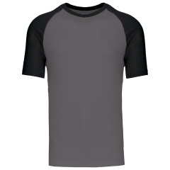 T-shirt bicolore manches raglan Gris/Noir Kariban