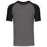 T-shirt bicolore manches raglan Gris/Noir Kariban