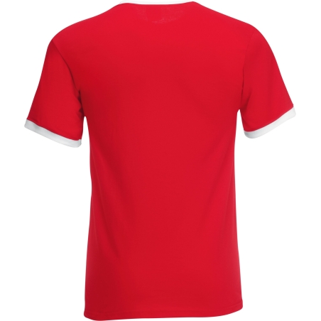 T-shirt Ringer Valueweight Rouge / Blanc Fruit of the Loom – vue 2