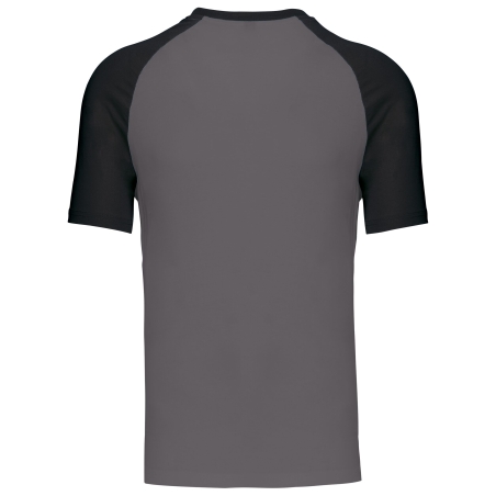 T-shirt bicolore manches raglan Gris/Noir Kariban – vue 2