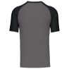 T-shirt bicolore manches raglan Gris/Noir Kariban – vue 2