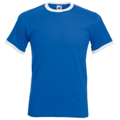 T-shirt Ringer Valueweight Bleu Royal/Blanc Fruit of the Loom