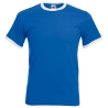 T-shirt Ringer Valueweight Bleu Royal/Blanc Fruit of the Loom