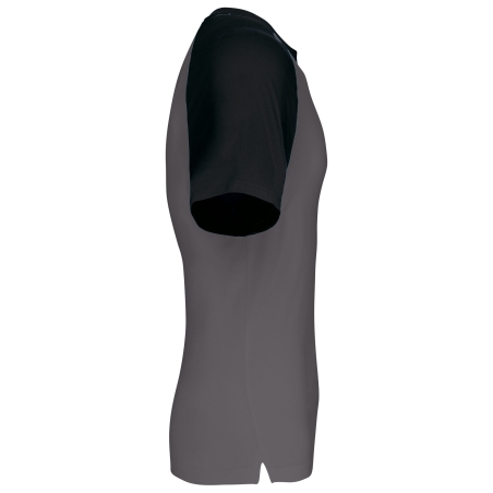 T-shirt bicolore manches raglan Gris/Noir Kariban – vue 3