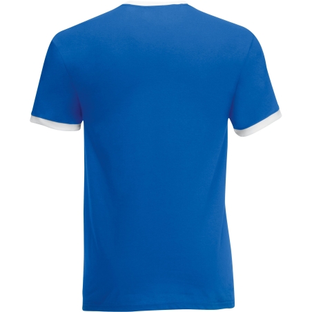 T-shirt Ringer Valueweight Bleu Royal/Blanc Fruit of the Loom – vue 2