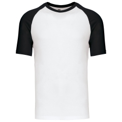 T-shirt bicolore manches raglan blanc/noir Kariban