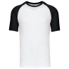 T-shirt bicolore manches raglan blanc/noir Kariban