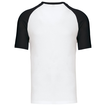 T-shirt bicolore manches raglan blanc/noir Kariban – vue 2