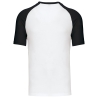 T-shirt bicolore manches raglan blanc/noir Kariban – vue 2