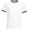 T-shirt Ringer Blanc/Noir Valueweight Fruit of the Loom