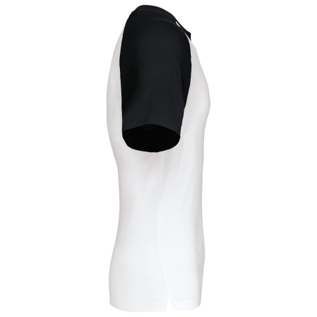 T-shirt bicolore manches raglan blanc/noir Kariban – vue 3