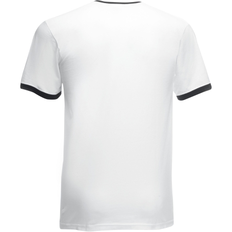 T-shirt Ringer Blanc/Noir Valueweight Fruit of the Loom – vue 2