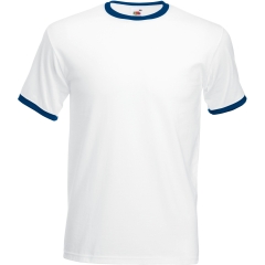 T-shirt Ringer Valueweight Blanc/Marine Fruit of the Loom