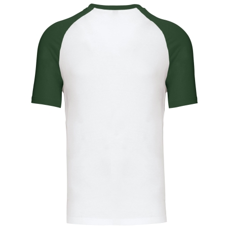 T-shirt bicolore manches raglan Blanc/Vert Forêt Kariban – vue 2