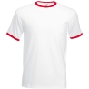 T-shirt Ringer Valueweight Blanc/Rouge Fruit of the Loom