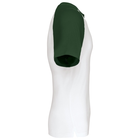 T-shirt bicolore manches raglan Blanc/Vert Forêt Kariban – vue 3