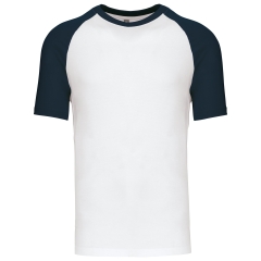 T-shirt bicolore manches raglan Blanc/Marine Kariban