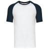T-shirt bicolore manches raglan Blanc/Marine Kariban
