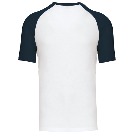 T-shirt bicolore manches raglan Blanc/Marine Kariban – vue 2