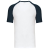 T-shirt bicolore manches raglan Blanc/Marine Kariban – vue 2