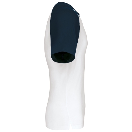 T-shirt bicolore manches raglan Blanc/Marine Kariban – vue 3