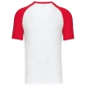 T-shirt bicolore manches raglan Blanc/Rouge Kariban – vue 2