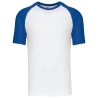 T-shirt bicolore manches raglan Blanc/Bleu Royal Kariban