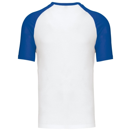 T-shirt bicolore manches raglan Blanc/Bleu Royal Kariban – vue 2