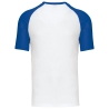T-shirt bicolore manches raglan Blanc/Bleu Royal Kariban – vue 2
