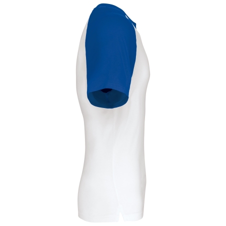 T-shirt bicolore manches raglan Blanc/Bleu Royal Kariban – vue 3