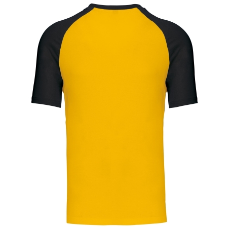 T-shirt bicolore manches courtes Jaune/Noir Kariban Baseball – vue 2